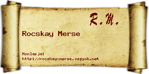 Rocskay Merse névjegykártya